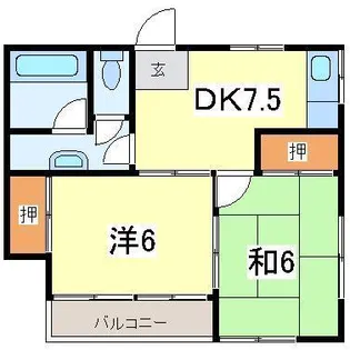 コーポ平井【1階】の間取り
