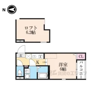 ハーモニーテラス深草大亀谷万帖敷町【2階】の間取り