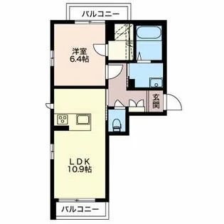 パルテール若里【3階】の間取り