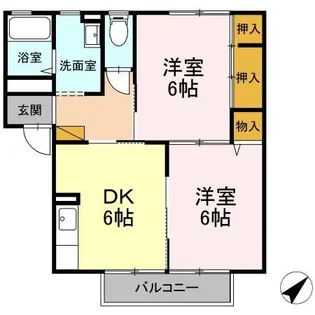 カーサ・デ・三の丸 A【1階】の間取り