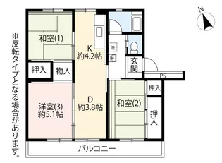 UR町田山崎【3階】の間取り