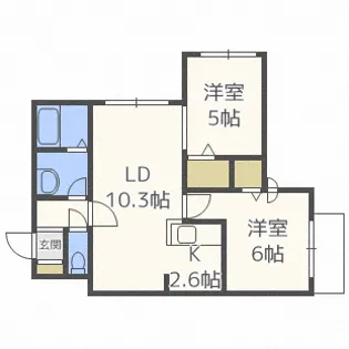 コローレ琴似【3階】の間取り