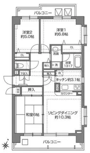 コモダス千歳烏山【4階】の間取り