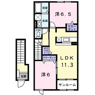 プロムナード散歩道A棟【2階】の間取り