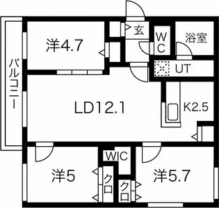 ブランシャール菊水Cher【4階】の間取り