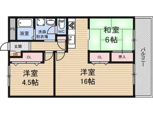 コスモハイツ【4階】の間取り