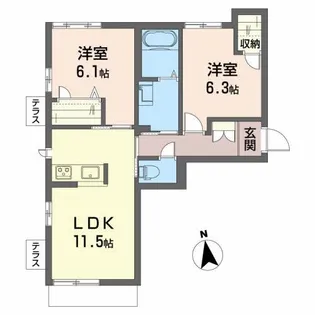 プレミアス マンション【1階】の間取り