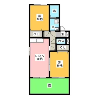 ヴェルデュール【1階】の間取り