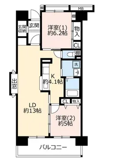 URコンフォール菅仙谷【2階】の間取り