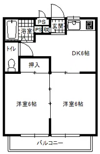 フラワーコーポ2号棟【2階】の間取り