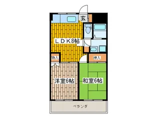 マンションレフィール【4階】の間取り