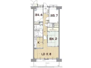 トーカンマンション盛岡駅前プラザ弐番館【15階】の間取り