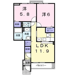 シーダー天王B【1階】の間取り