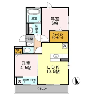 ラパンウエスト【2階】の間取り