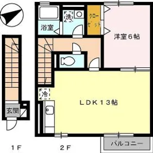 ハイムM・Y B【1階】の間取り