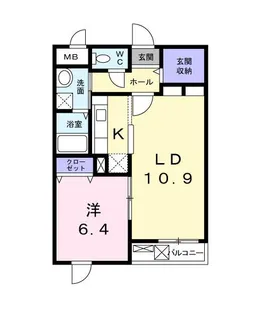 1LDKの間取り画像