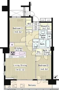 PRIME URBAN 東中野 COURT【8階】の間取り