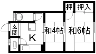 南花屋敷マンション【2階】の間取り