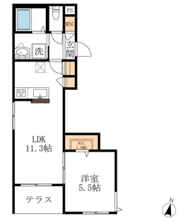 グランディール 大谷口【1階】の間取り