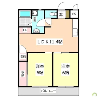 プレジデントハイツ新浜【1階】の間取り