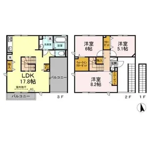 アンジェリーク新開 B棟【2階】の間取り