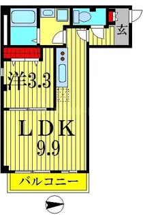 1LDKの間取り画像