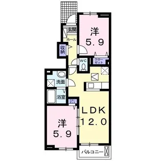 サンコート南新町【1階】の間取り