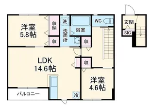 ポプリ中山【2階】の間取り