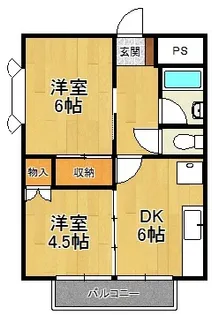 コーポパールC【2階】の間取り