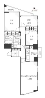 ファーストリアルタワー新宿【31階】の間取り