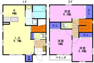 栃木県宇都宮市鶴田町【一戸建】の間取り