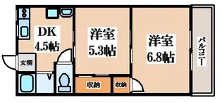 ソレイユ住道【2階】の間取り