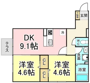 福岡県北九州市八幡東区前田1【アパート】の間取り
