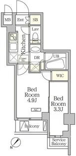 アジールコート池尻大橋【2階】の間取り