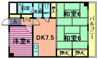 ディークレスト紫竹山【5階】の間取り