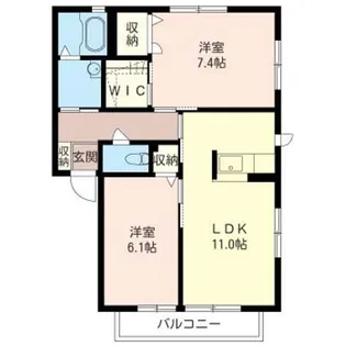 シャトーボヌール【1階】の間取り