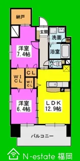 福岡県福岡市西区姪浜駅南1【マンション】の間取り