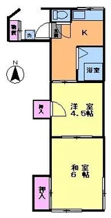 第二高橋荘【1階】の間取り