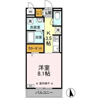 D-ROOM姉体【3階】の間取り