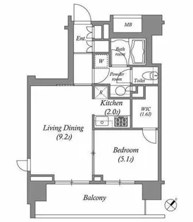 1LDKの間取り画像