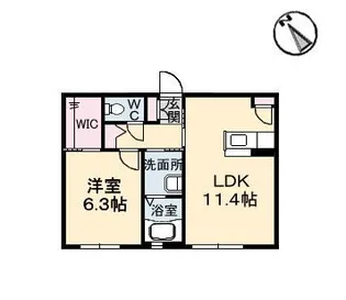 1LDKの間取り画像