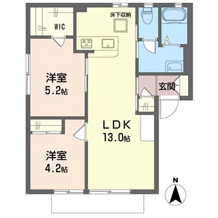 2LDKの間取り画像