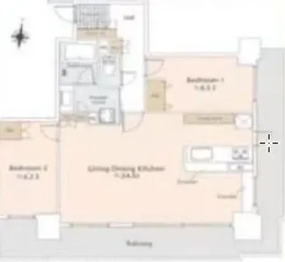 なんばグランドマスターズタワー【26階】の間取り