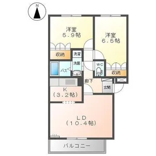 ヒルズQ【2階】の間取り