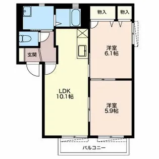 ハイツ陽光【2階】の間取り