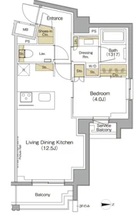 ザ・パークハビオ高円寺レジデンス【6階】の間取り