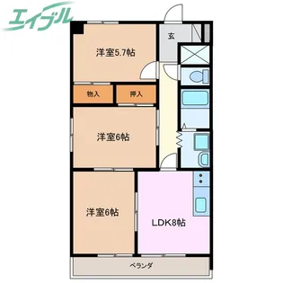 タウンライフ堀川【5階】の間取り