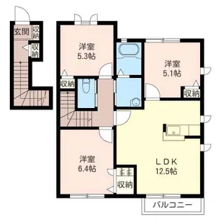 グリーンフィールド B【2階】の間取り