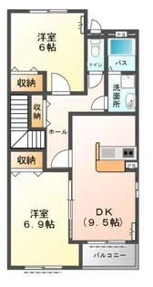 ホワイティD【2階】の間取り