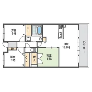 パデシオン伏見駅前602号室【6階】の間取り